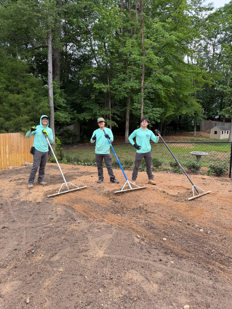 A.SCAPINGS crew installing hardscape in Gainesville, GA